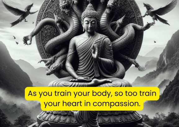 As you train your body, so too train your heart in compassion.