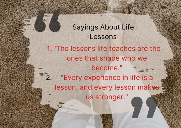 Sayings About Life Lessons