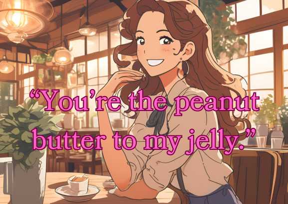 “You’re the peanut butter to my jelly.”